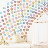 2 Inch 480 Pcs Polka Dot Wall Decals for Girls Bedroom Rainbow Wall Decal Stickers Nursery Wallpaper Classroom Decor Round Plain Colors Wall Decals for Kids Baby Teen Decor (Watercolors)